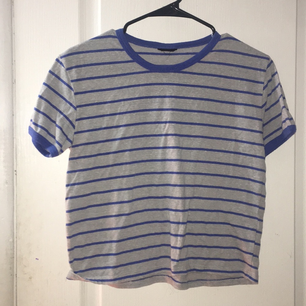 Cotton On Grey/Blue Striped Tee